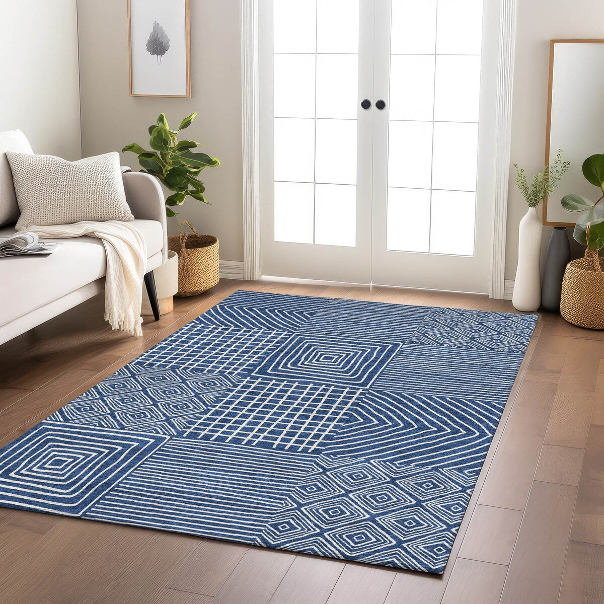 Tapis moderne en mosaïque Chantille lavable en machine pour intérieur/extérieur