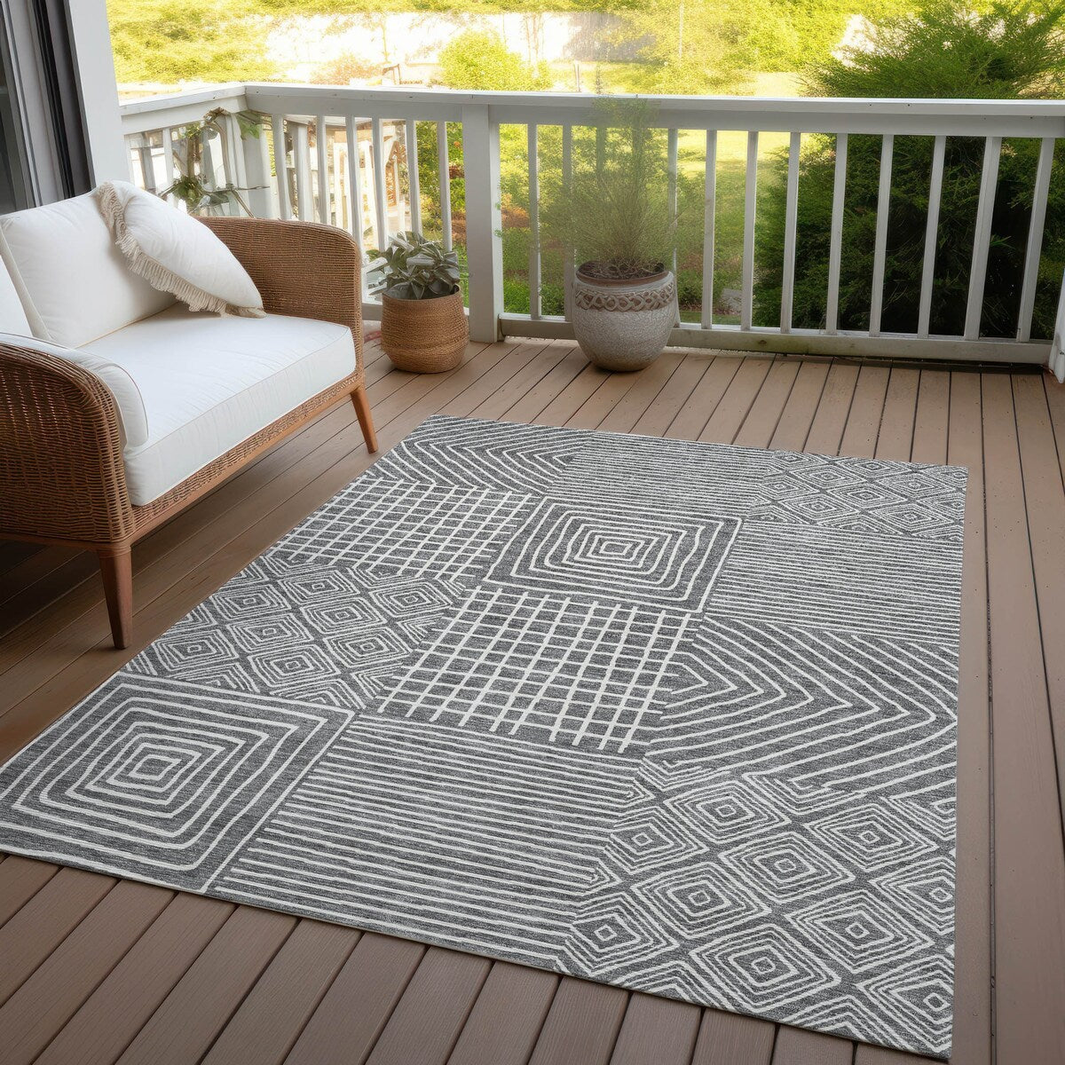 Tapis moderne en mosaïque Chantille lavable en machine pour intérieur/extérieur