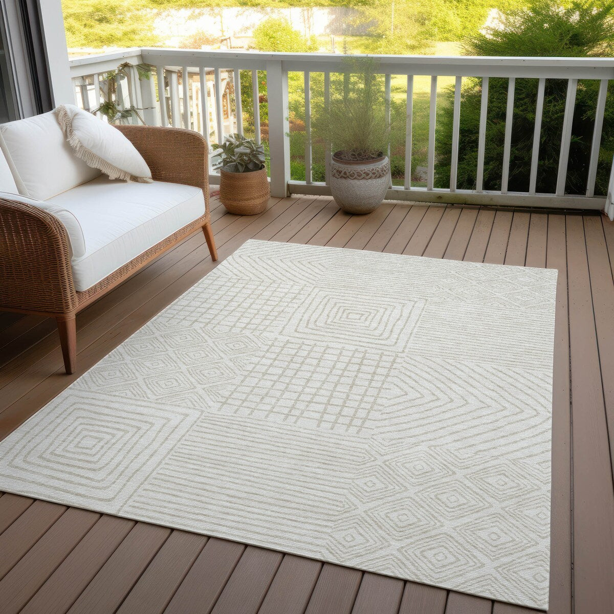 Tapis moderne en mosaïque Chantille lavable en machine pour intérieur/extérieur