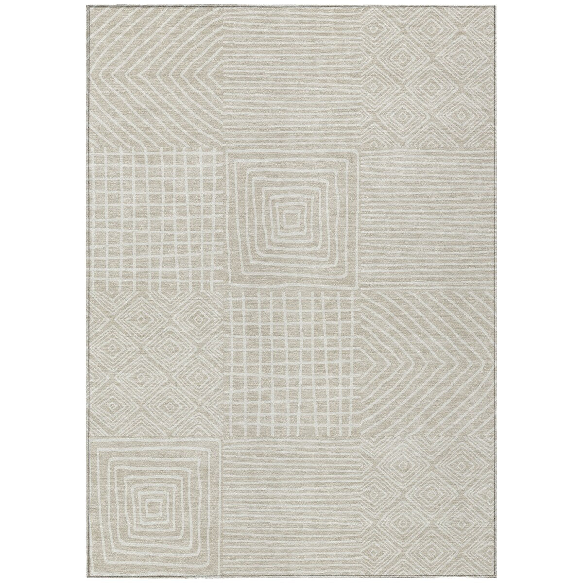 Tapis moderne en mosaïque Chantille lavable en machine pour intérieur/extérieur