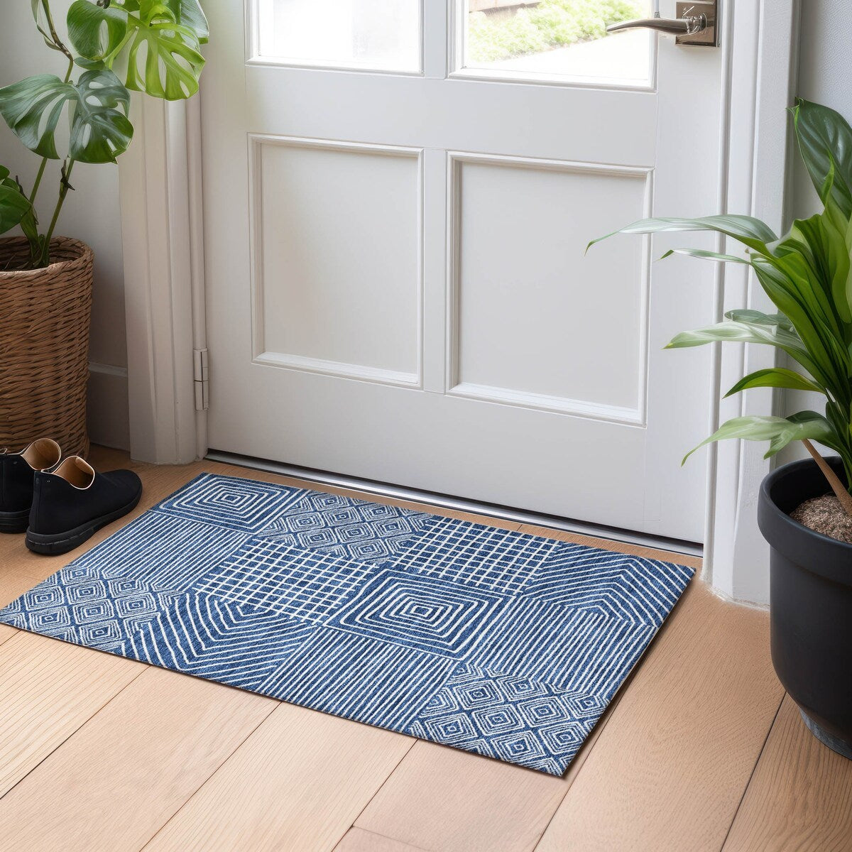 Tapis moderne en mosaïque Chantille lavable en machine pour intérieur/extérieur
