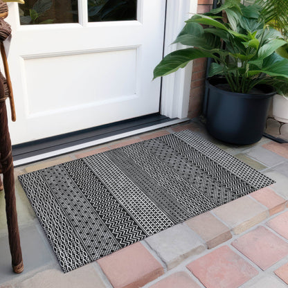 Tapis Chantille à rayures modernes, lavable en machine, pour intérieur et extérieur