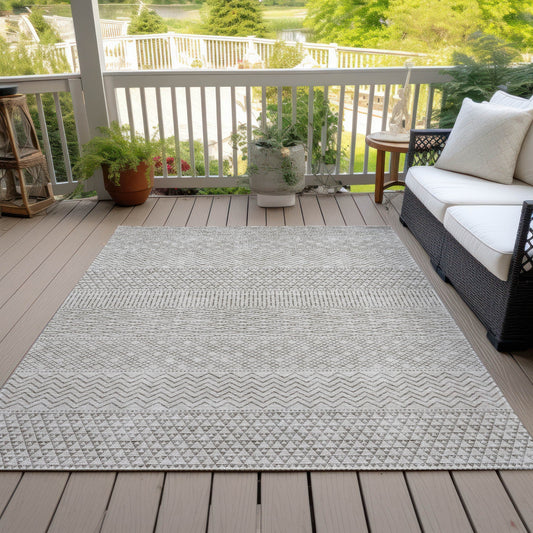 Tapis Chantille à rayures modernes, lavable en machine, pour intérieur et extérieur