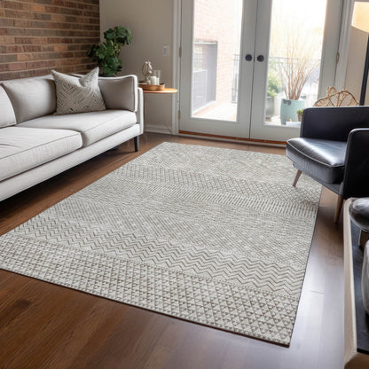 Tapis Chantille à rayures modernes, lavable en machine, pour intérieur et extérieur