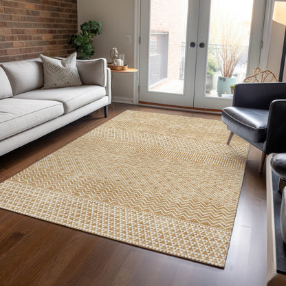 Tapis Chantille à rayures modernes, lavable en machine, pour intérieur et extérieur