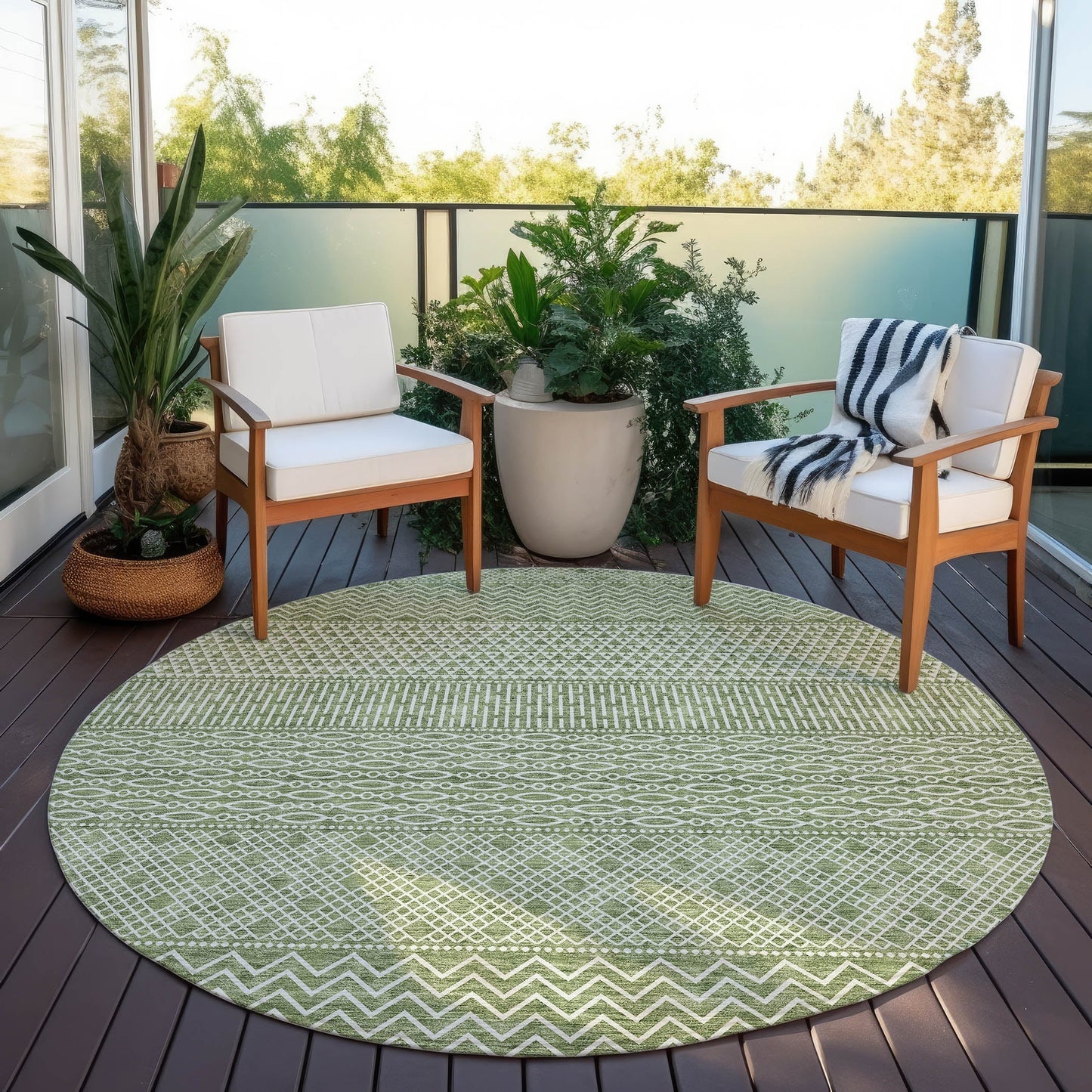 Tapis Chantille à rayures modernes, lavable en machine, pour intérieur et extérieur