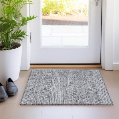 Tapis Chantille à rayures modernes, lavable en machine, pour intérieur et extérieur