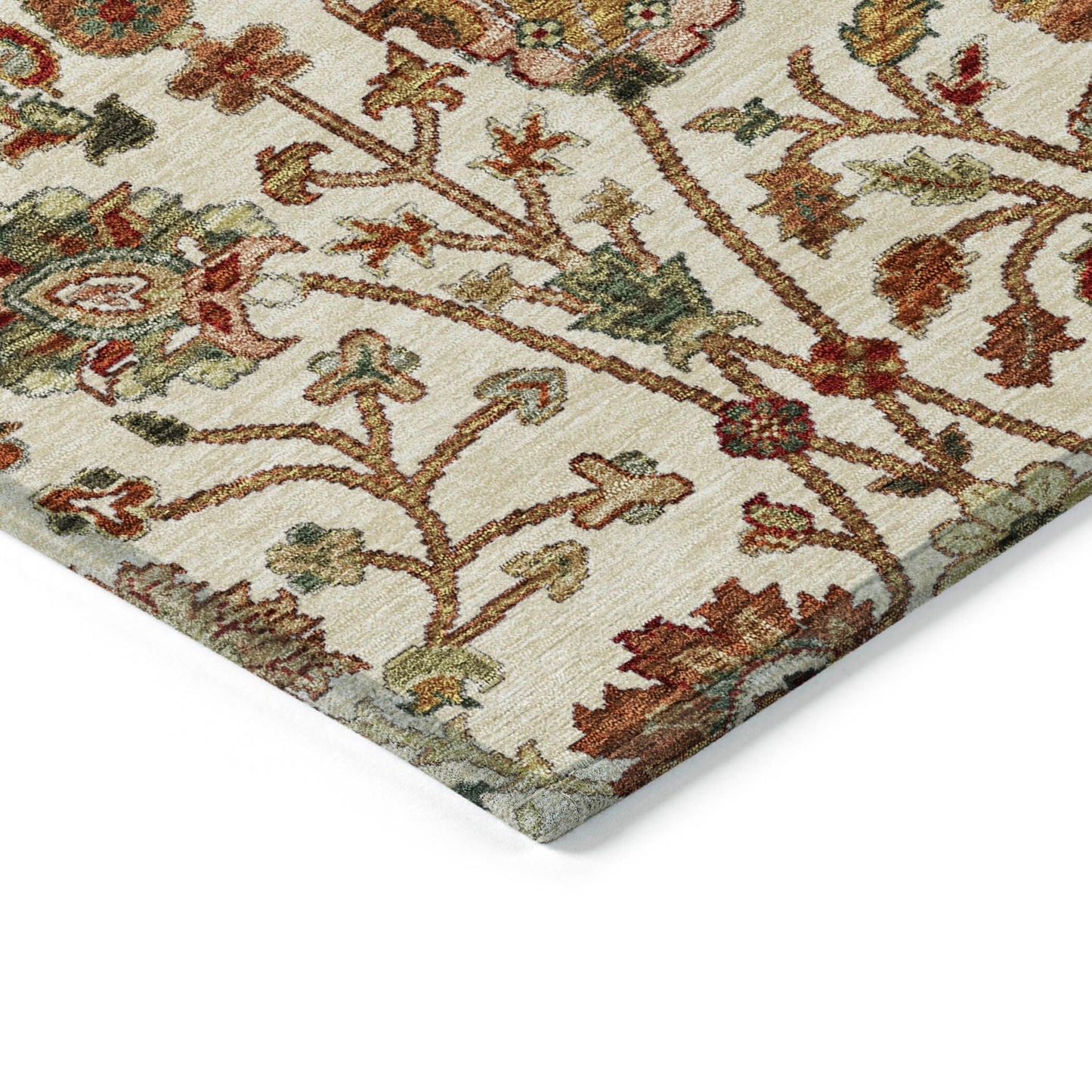 Tapis traditionnel Kashan Chantille lavable en machine pour intérieur/extérieur