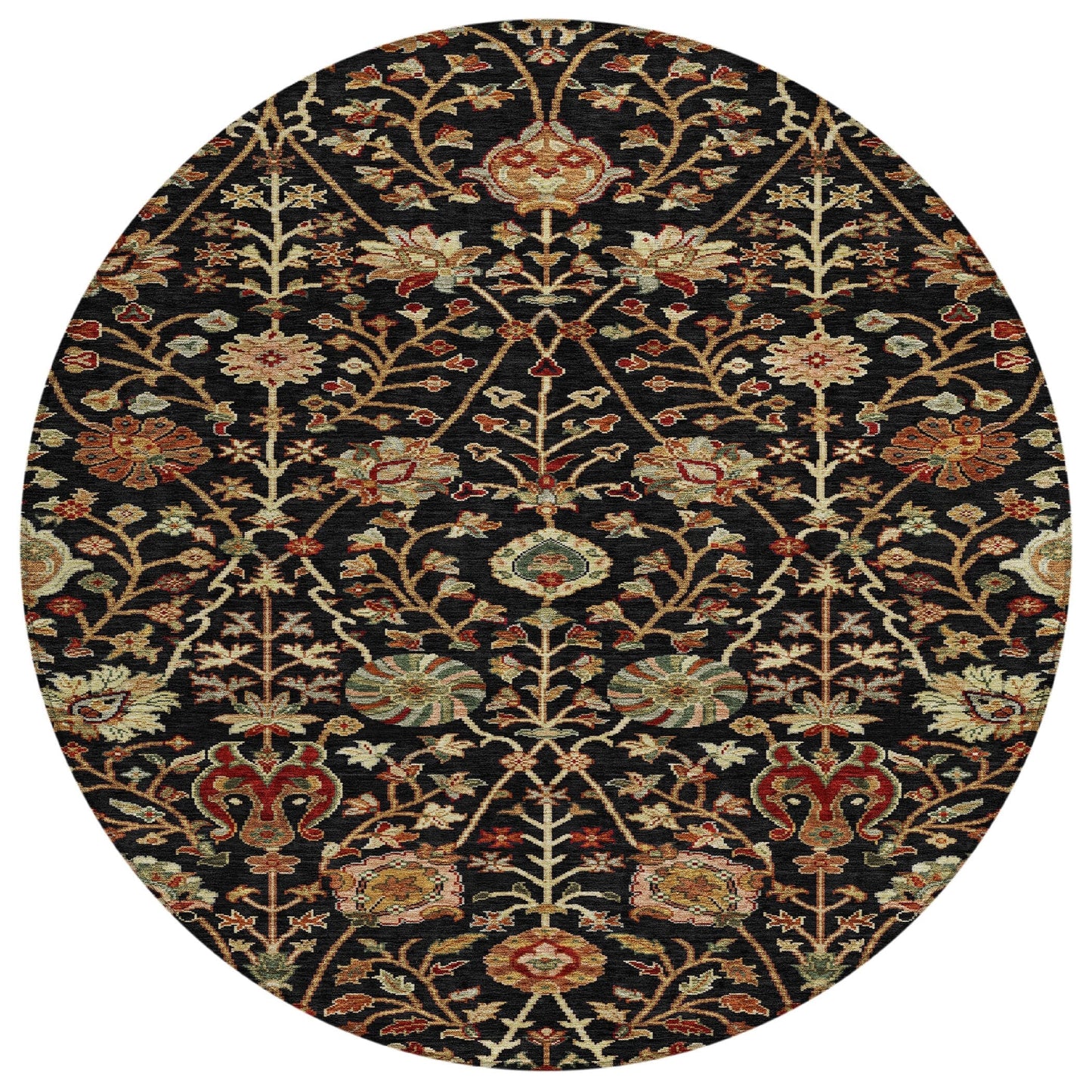 Tapis traditionnel Kashan Chantille lavable en machine pour intérieur/extérieur