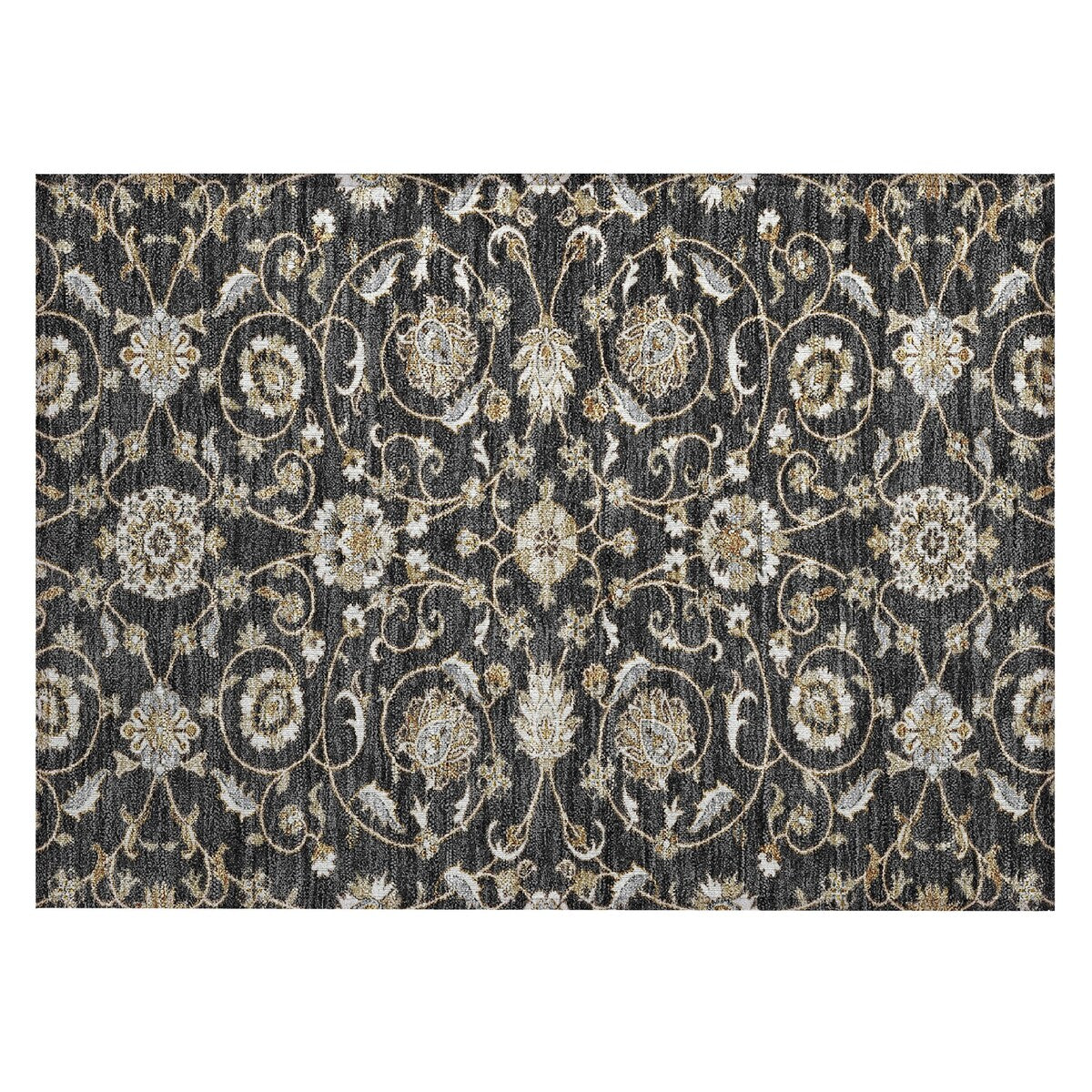 Tapis traditionnel KashanChantille lavable en machine pour intérieur/extérieur