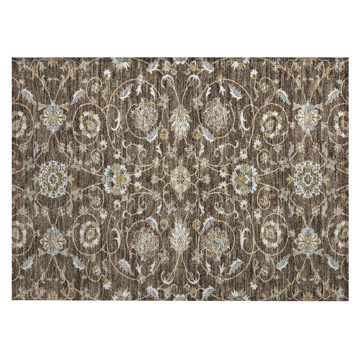 Tapis traditionnel KashanChantille lavable en machine pour intérieur/extérieur