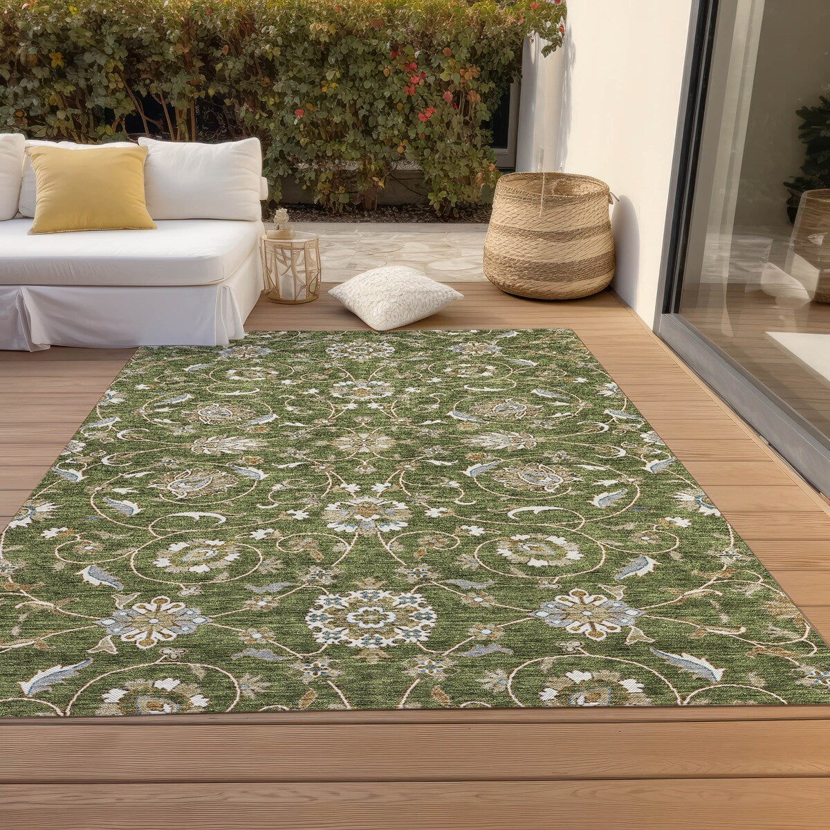 Tapis traditionnel KashanChantille lavable en machine pour intérieur/extérieur