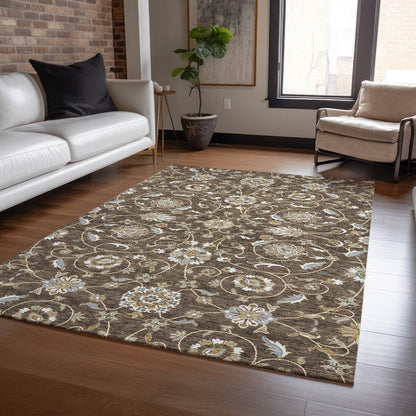 Tapis traditionnel KashanChantille lavable en machine pour intérieur/extérieur