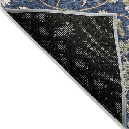 Tapis traditionnel KashanChantille lavable en machine pour intérieur/extérieur