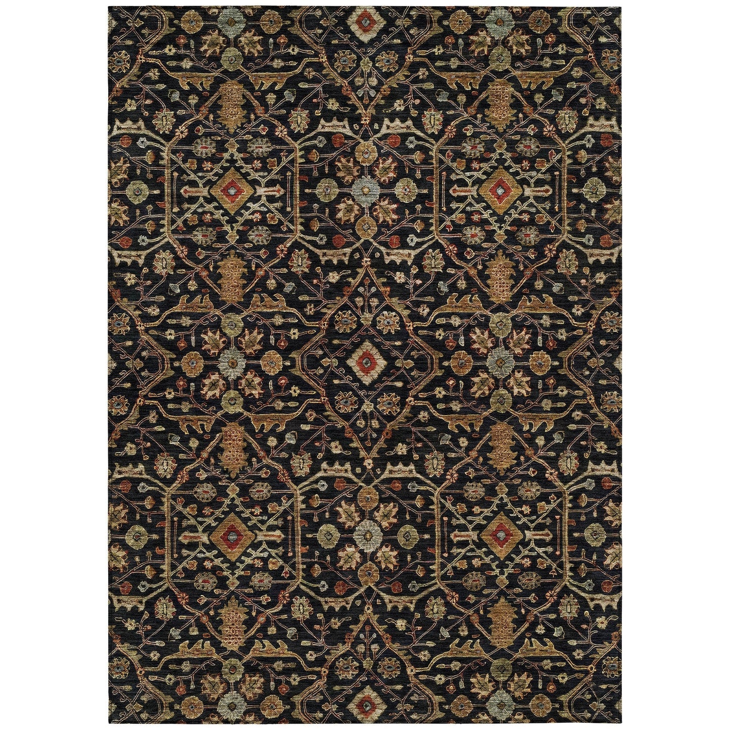 Tapis persan traditionnel en chantille lavable en machine pour intérieur/extérieur