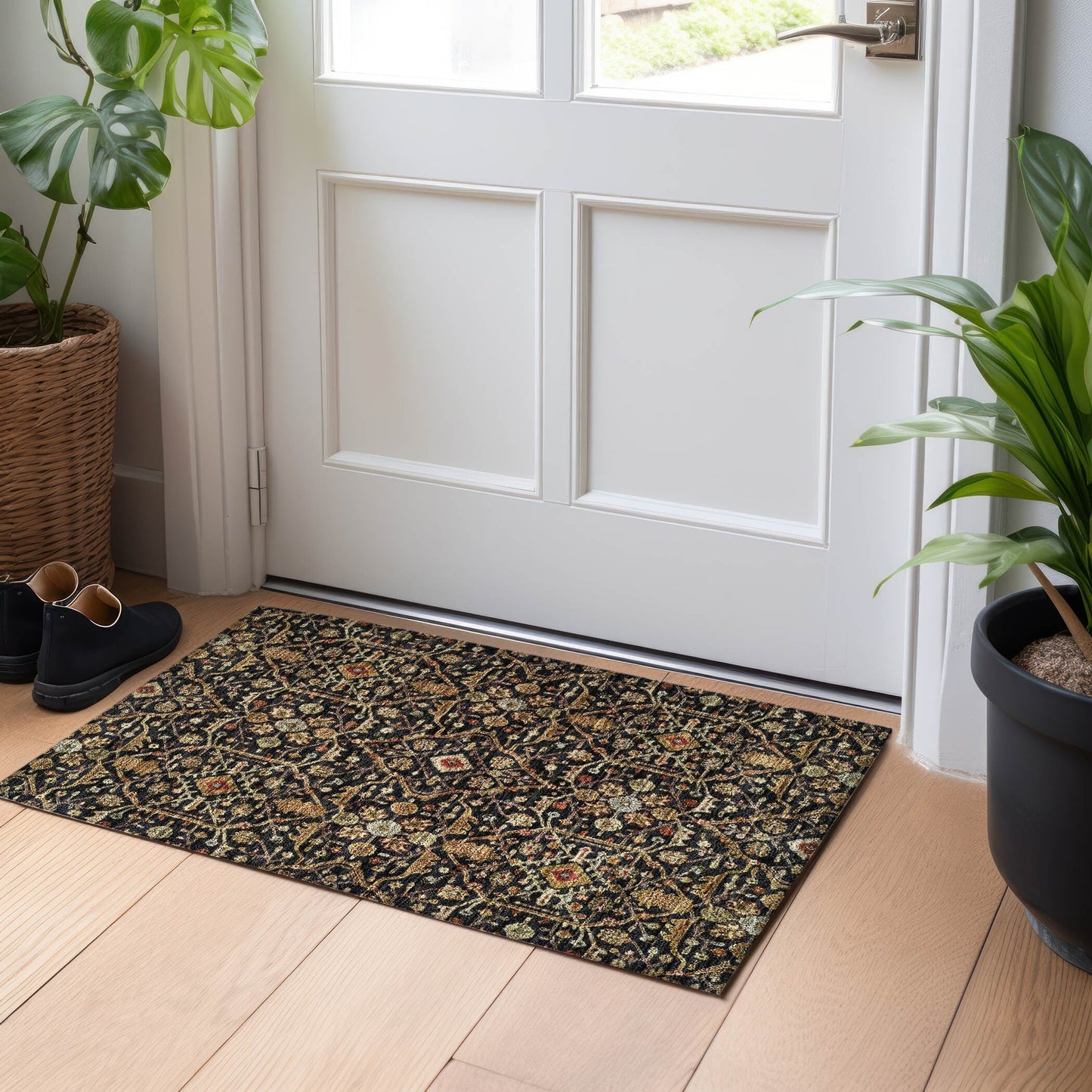 Tapis persan traditionnel en chantille lavable en machine pour intérieur/extérieur