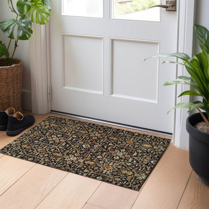 Tapis persan traditionnel en chantille lavable en machine pour intérieur/extérieur