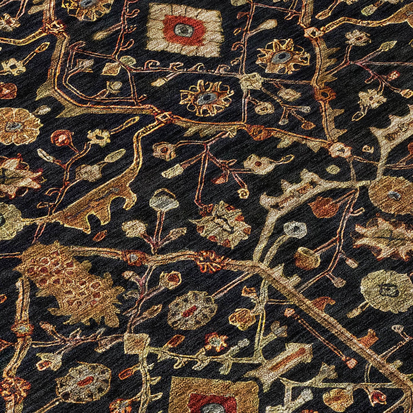 Tapis persan traditionnel en chantille lavable en machine pour intérieur/extérieur