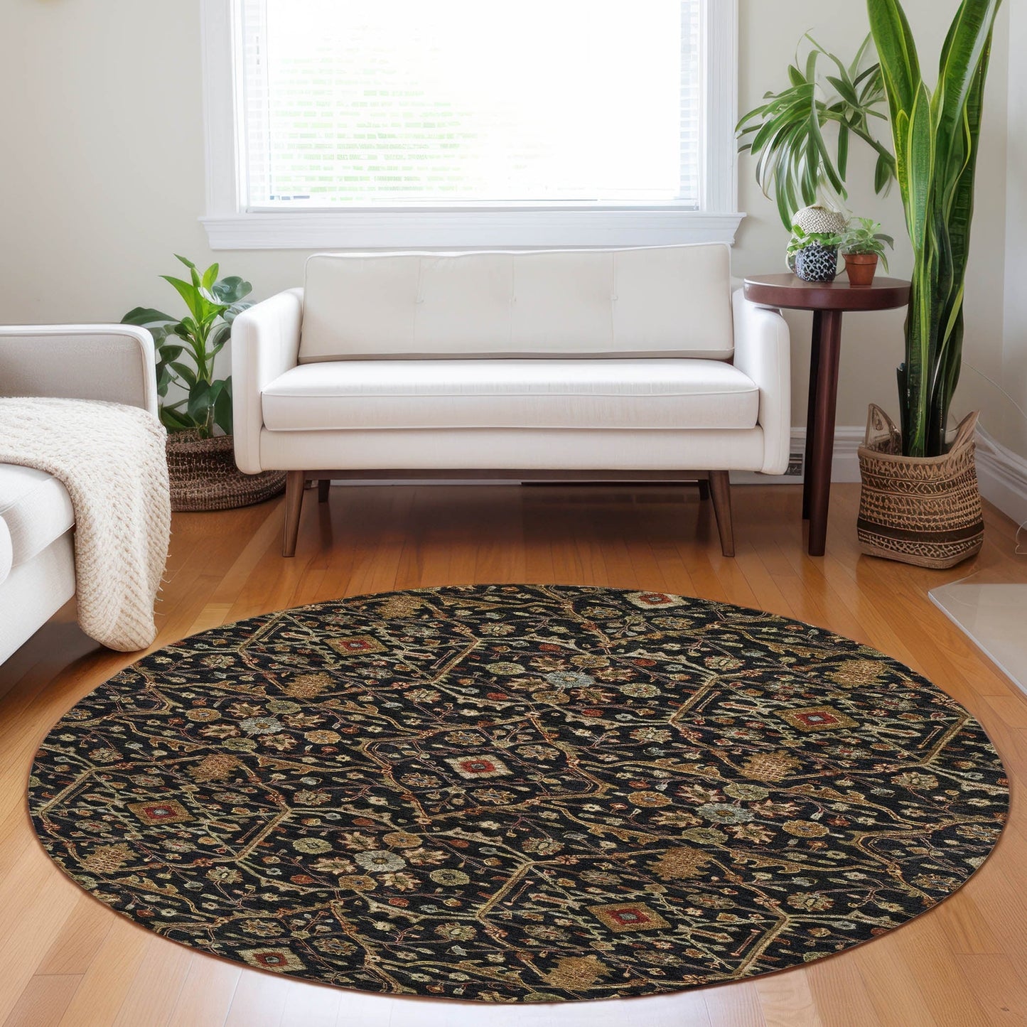 Tapis persan traditionnel en chantille lavable en machine pour intérieur/extérieur