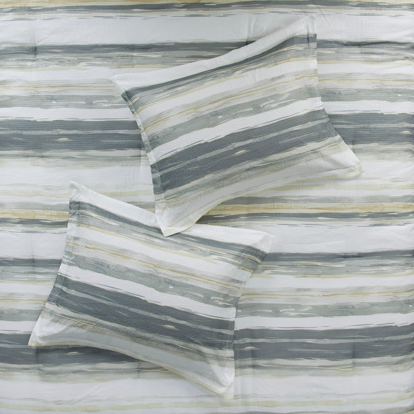 Collection de couette et de courtepointe imprimée en seersucker 8 pièces Madison Park Anchorage