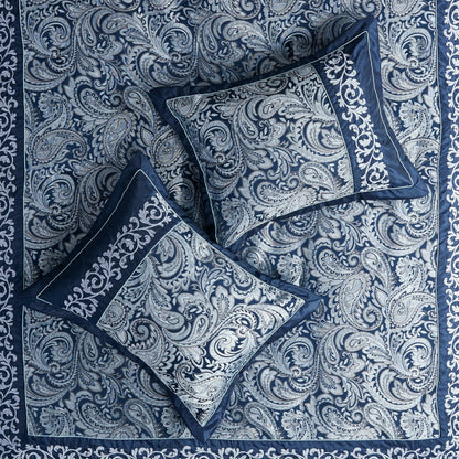 Ensemble de couette jacquard 7 pièces Madison Park Elaine bleu marine