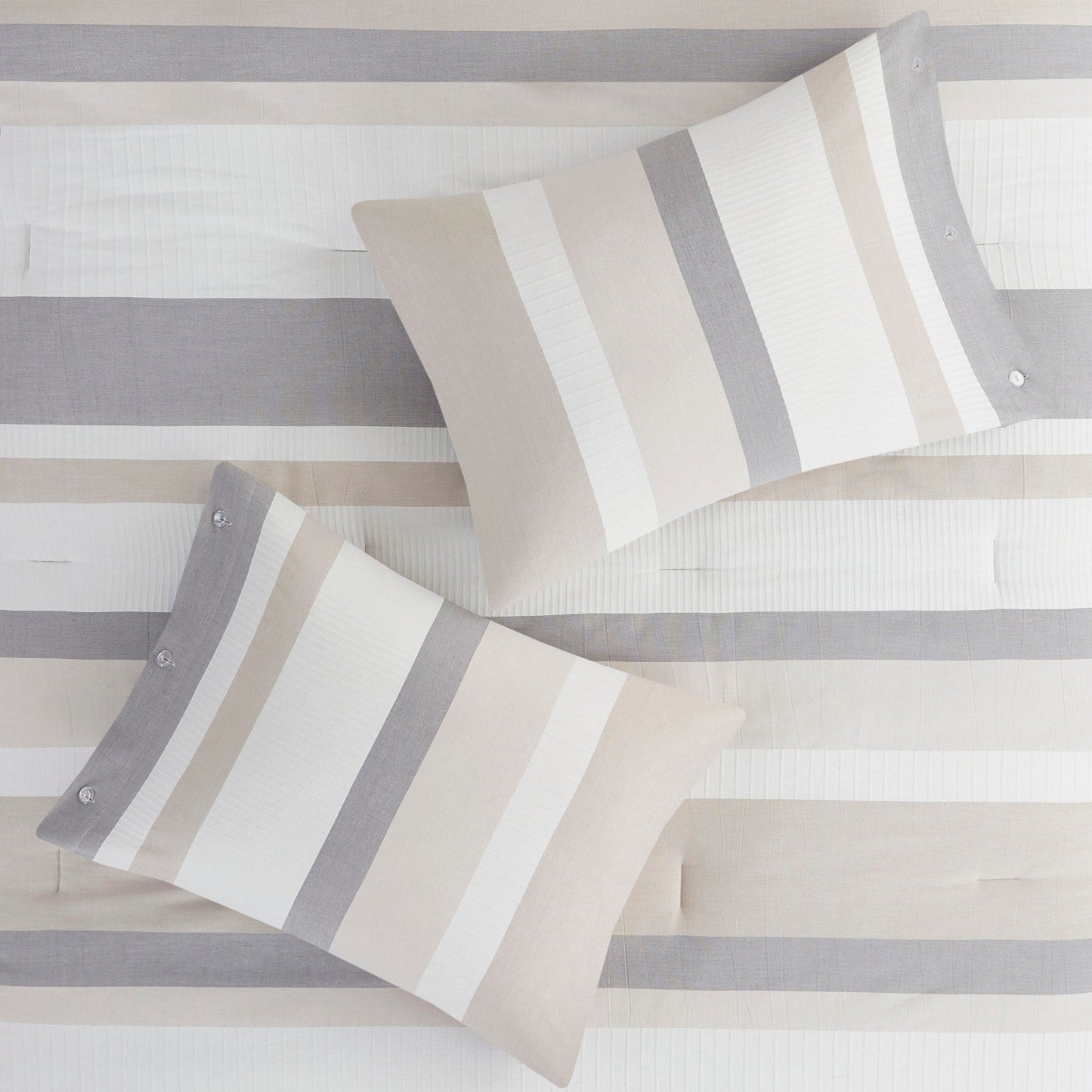 Ensemble de couette jacquard 5 pièces Madison Park Levi Blue/Naturel