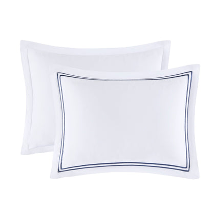 Parure de lit Madison Park Signature 500 fils au pouce carré, 100 % satin de coton brodé, collection de luxe