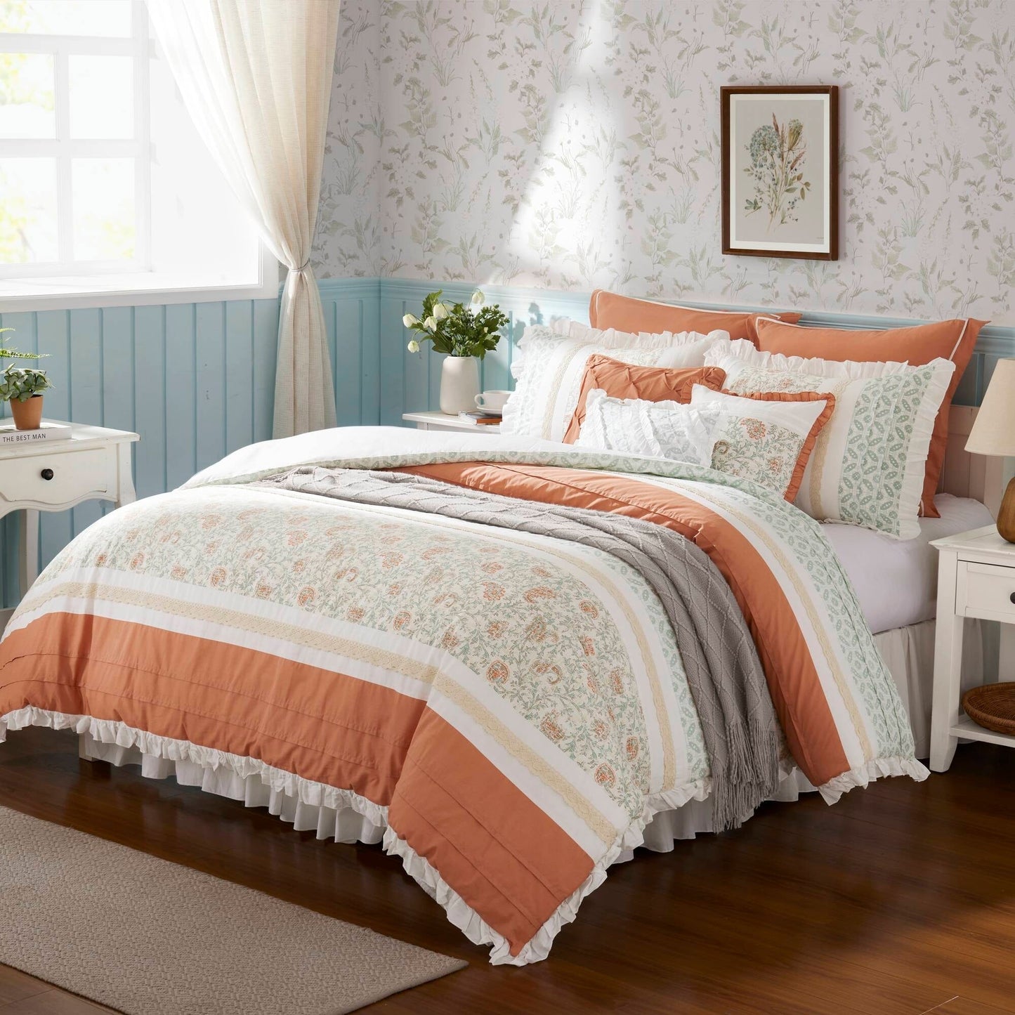 Ensemble de couette en percale de coton Vanessa de Madison Park, 9 pièces