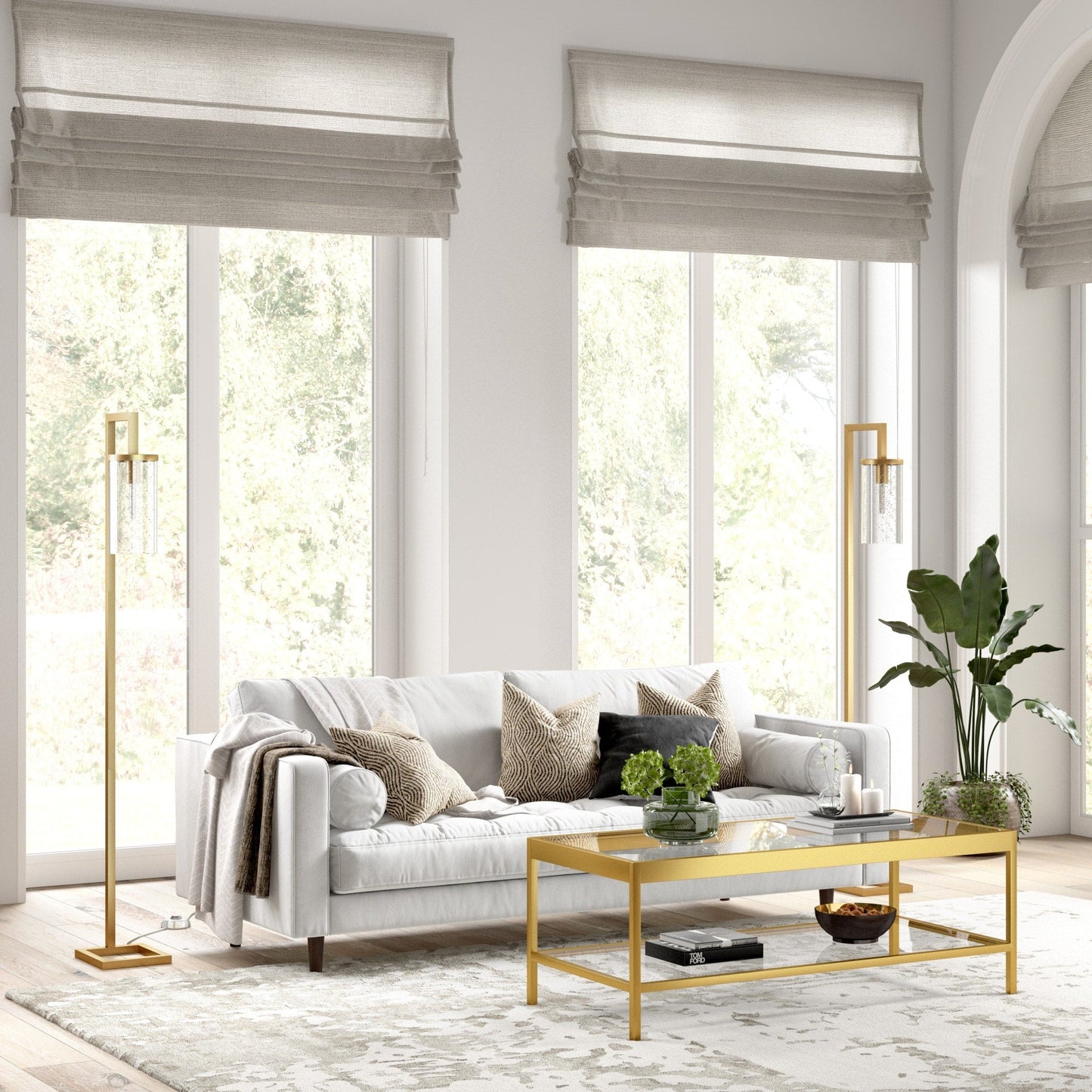 Lampadaire Malva de 67,75 cm de haut avec abat-jour en verre - 11 cm de large