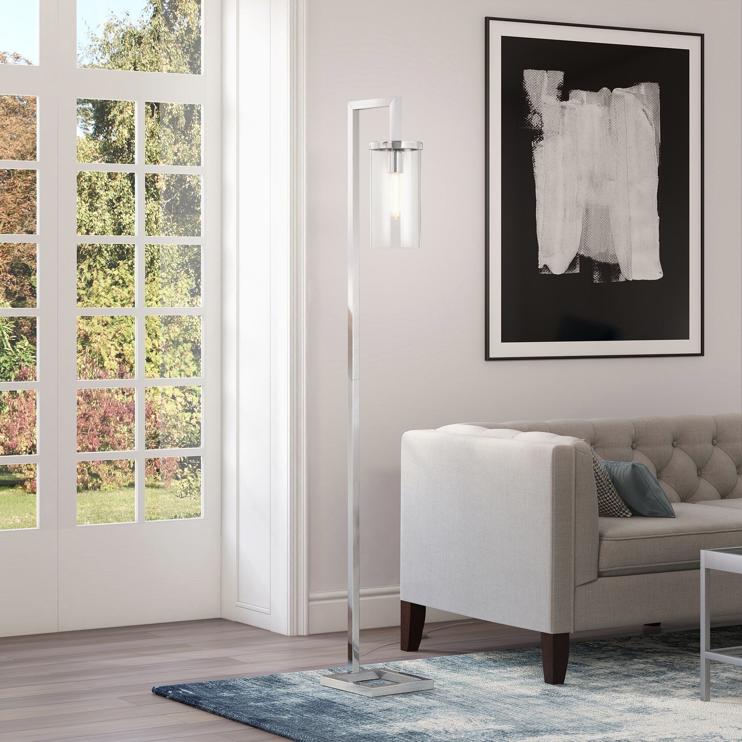 Lampadaire Malva de 67,75 cm de haut avec abat-jour en verre - 11 cm de large