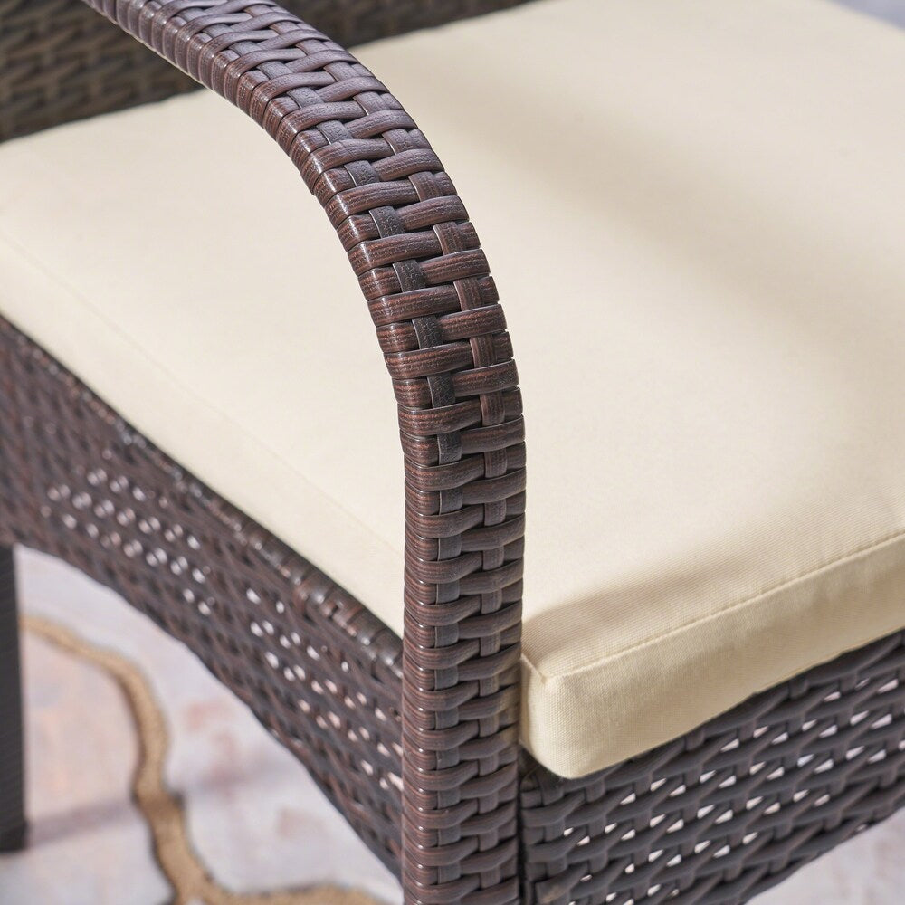 Ensemble de salle à manger d'extérieur Mason 7 pièces en bois d'acacia et osier par Christopher Knight Home