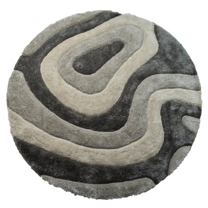 Tapis à poils longs Mateos au design abstrait