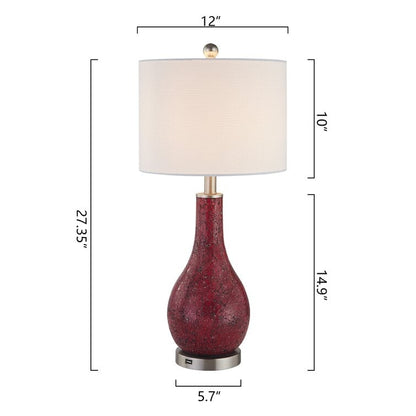 Ensemble de 2 lampes de table en verre de 25,25 pouces avec port USB