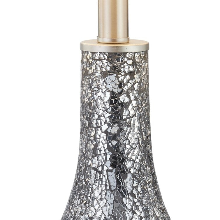 Ensemble de 2 lampes de table en verre de 25,25 pouces avec port USB