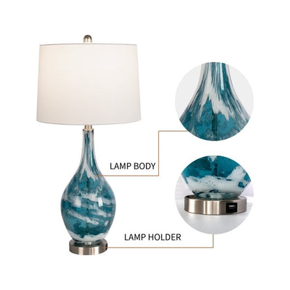 Lampes de table USB en verre (lot de 2) Lampe de chevet moderne