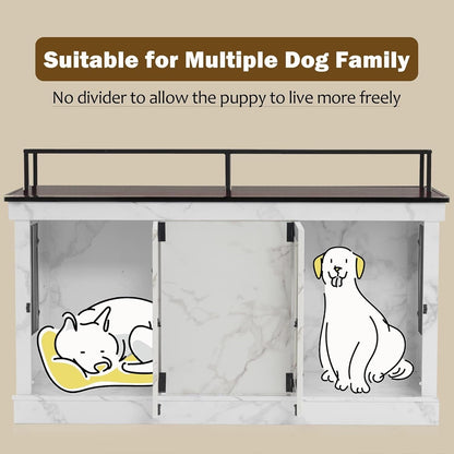 Meuble TV pour cage à chien Mcombo, grand format, niche en bois avec doubles portes, modèle 1861