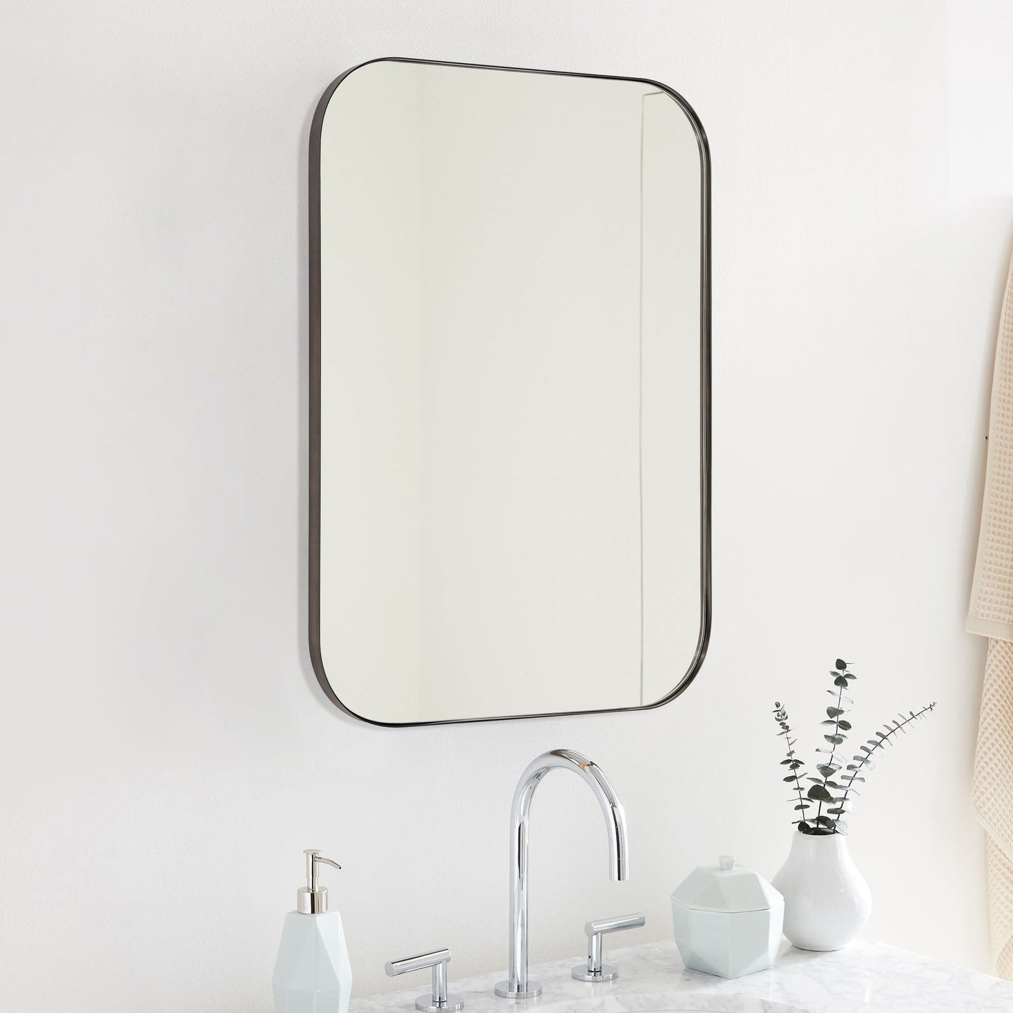 Miroirs muraux arrondis en métal style moderne chic du milieu du siècle TEHOME