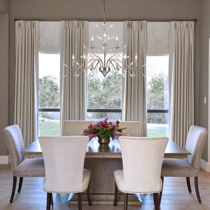 Lustre en cristal style bougie style rétro avec branches d'arbres