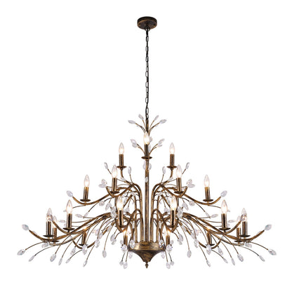 Lustre en cristal style bougie style rétro avec branches d'arbres