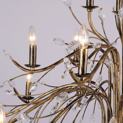 Lustre en cristal style bougie style rétro avec branches d'arbres