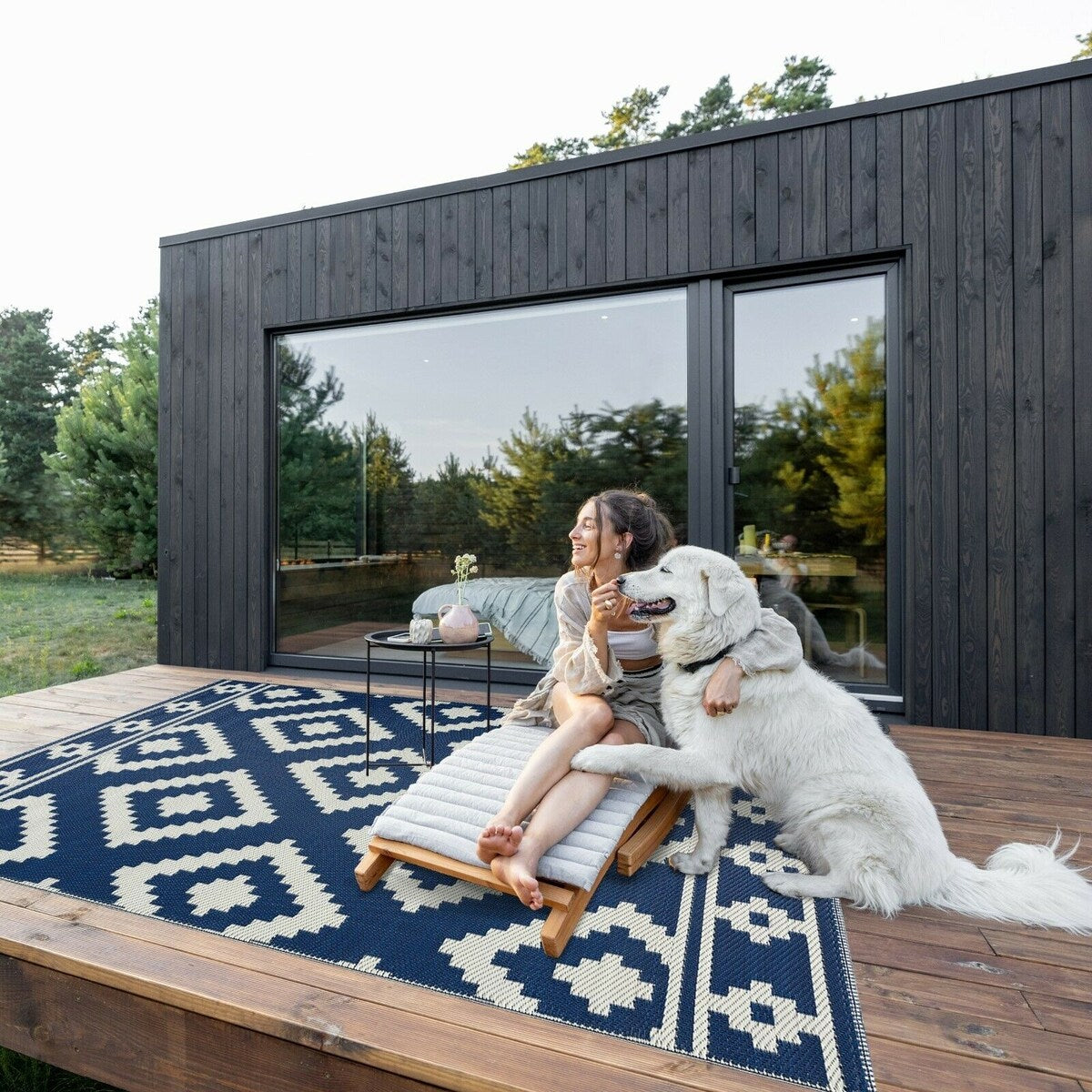 Tapis d'extérieur Milan Design 100 % écologique en plastique léger