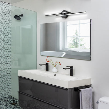 Applique murale minimaliste en métal linéaire à LED dimmable à 2 lumières