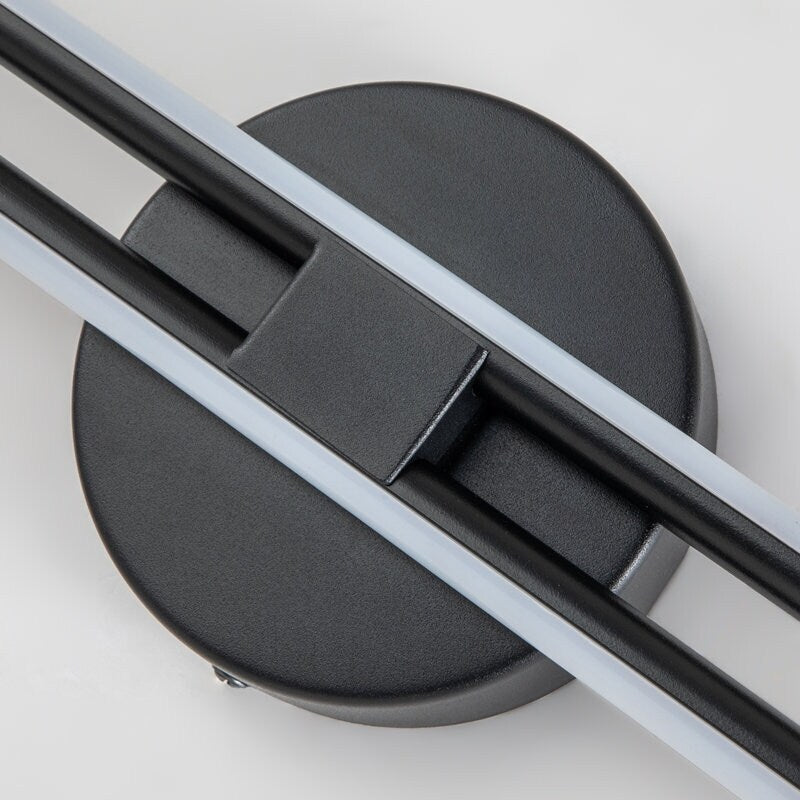 Applique murale minimaliste en métal linéaire à LED dimmable à 2 lumières