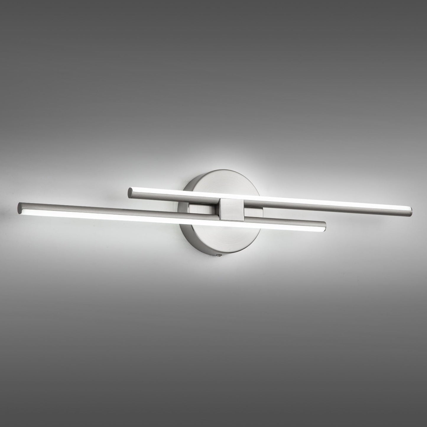 Applique murale minimaliste en métal linéaire à LED dimmable à 2 lumières