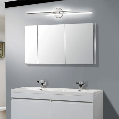 Applique murale minimaliste en métal linéaire à LED dimmable à 2 lumières