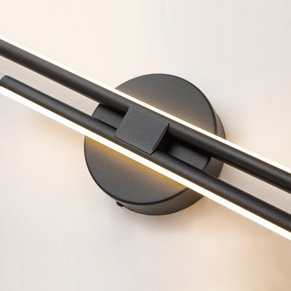 Applique murale minimaliste en métal linéaire à LED dimmable à 2 lumières