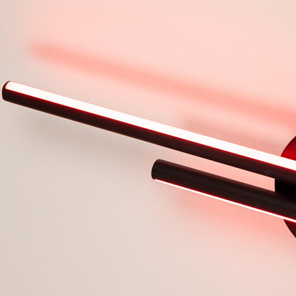 Applique murale minimaliste en métal linéaire à LED dimmable à 2 lumières