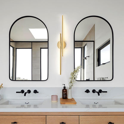 Applique murale minimaliste en métal linéaire à LED dimmable à 2 lumières