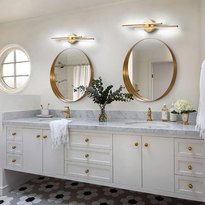 Applique murale minimaliste en métal linéaire à LED dimmable à 2 lumières