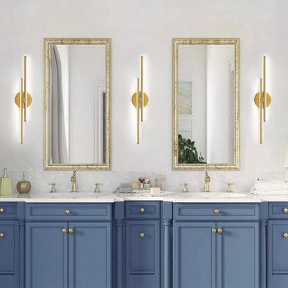 Applique murale minimaliste en métal linéaire à LED dimmable à 2 lumières